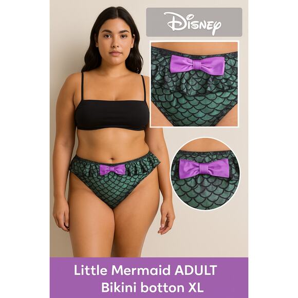 Disney Ariel Little Mermaid Bikini Bottom XL Iridescent Scale Print Swim EUC - Picture 2 of 9